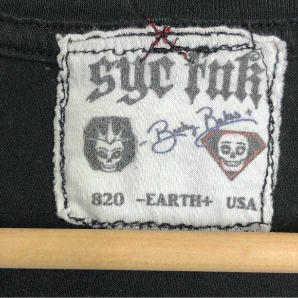 𝅺Syc Los Angeles Fuk Black graphic T-shirt - Picture 7 of 12